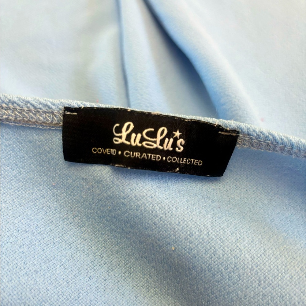Lulu’s Mini Dress Spaghetti Straps Baby Blue Size Small - Picture 5 of 7